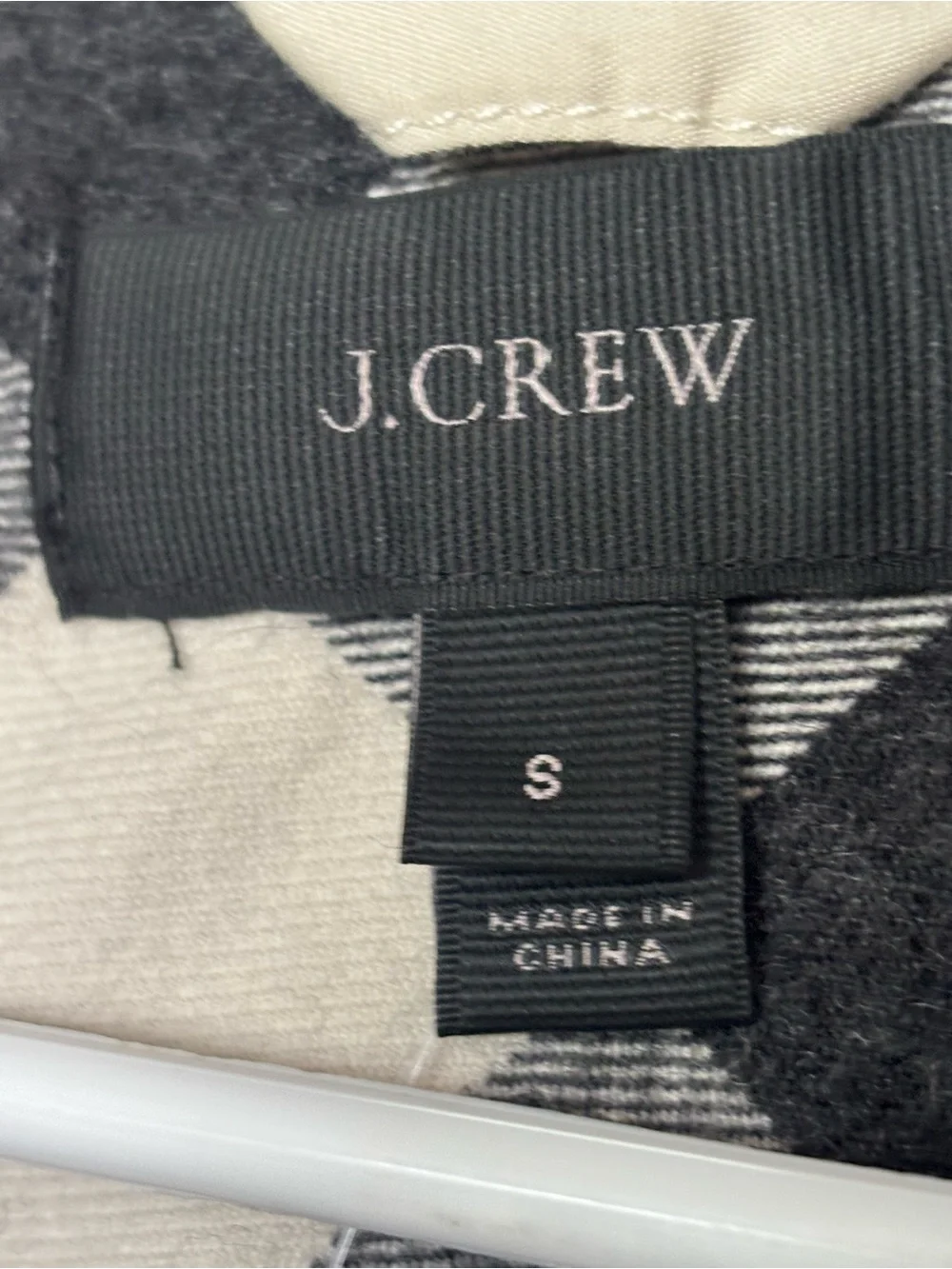 J. Crew Cotton Flannel Plaid Shirt Jacket Shacket Black/Cream NWT